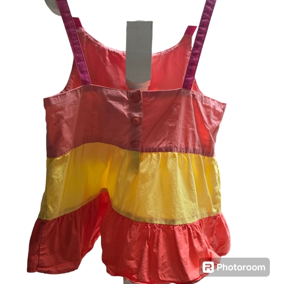 🥳 3/$30 GYMBOREE Girls Colorblock Tiered Top Size 10 - Picture 2 of 5